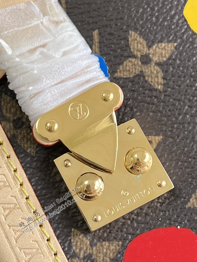 LV專櫃2023經典monogram老花肩背包 M46396絲印 路易威登side trunk pm手袋 dn1074